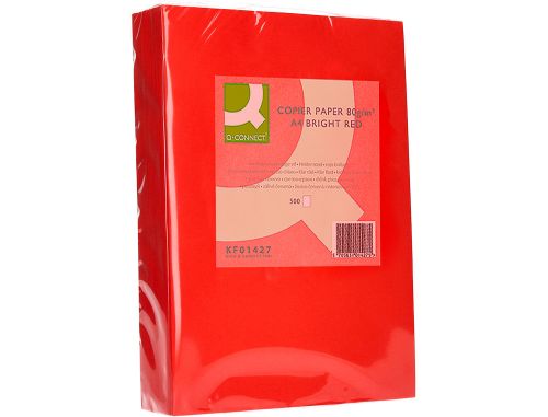 Papel de cor q-connect din a4 80 gr vermelho intenso embalagem de 500 folhas , Q-connect , 72060 , 5705831014275